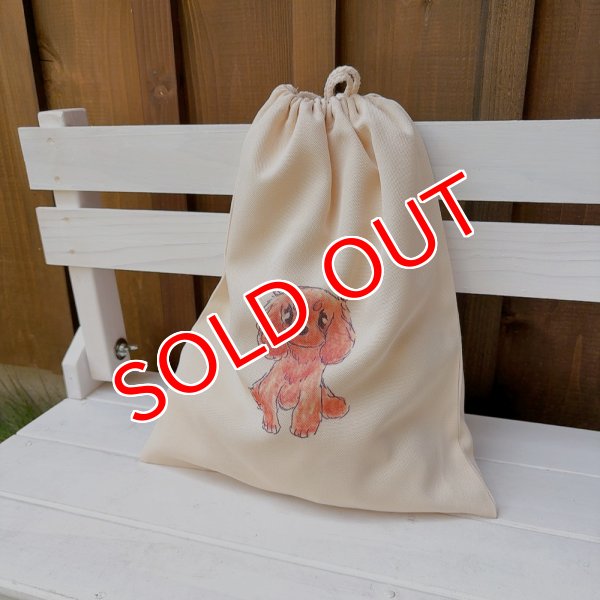 画像1: 【SALE】キャバリア　巾着袋（ルビー） (1)